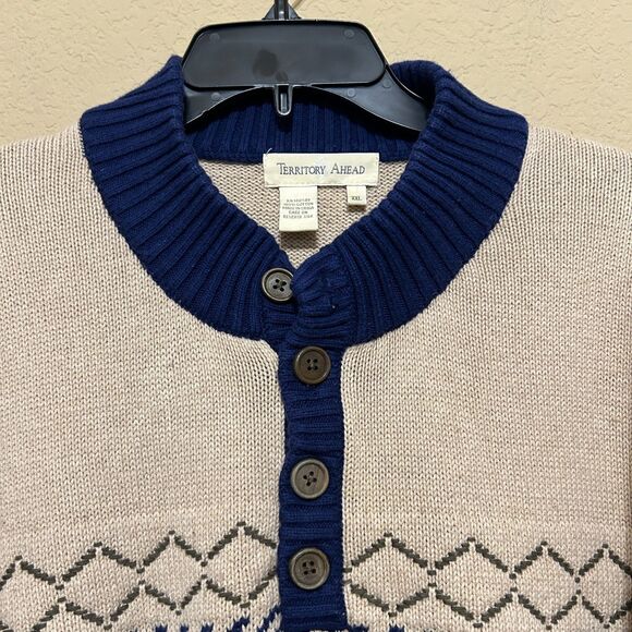 The Territory Ahead Henley Fair Isle Sweater XXL - Picture 5 of 7